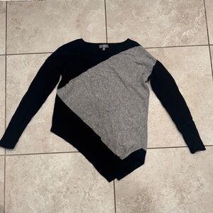 Vintage Neiman Marcus Black and Gray Diagonal 100% Cashmere Sweater